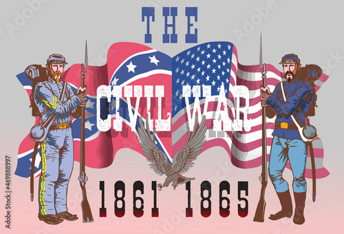 vector image of us civil war poster