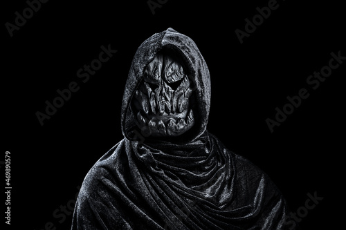 Monster isolated on black background with clipping path