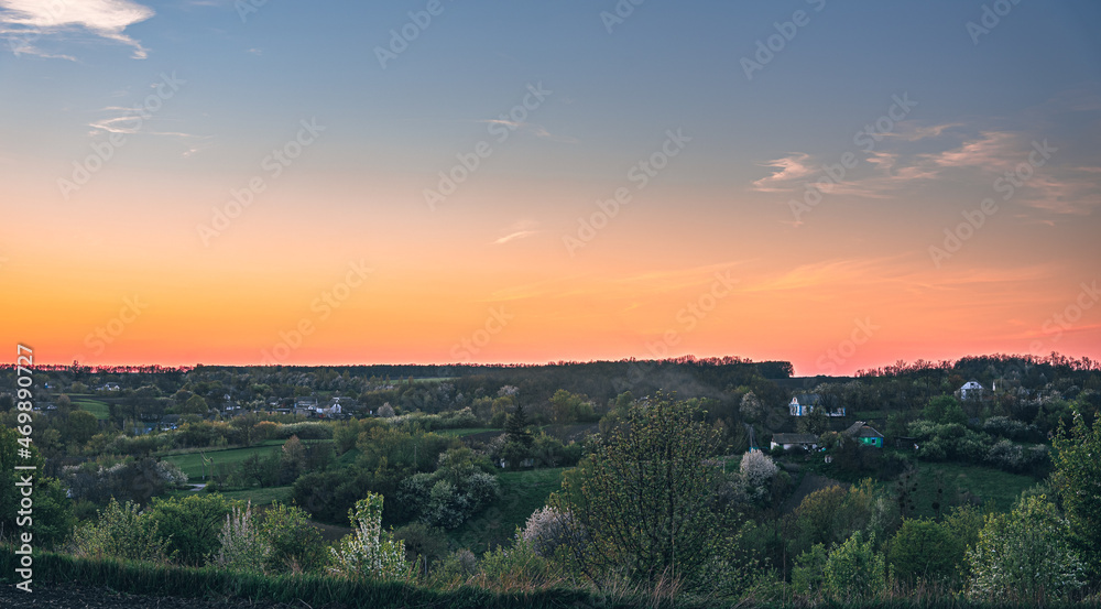 Spring evening landscape