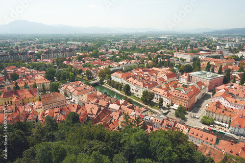 panorama of ljubljana from the castle