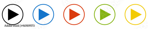 Bunter Banner mit 5 farbigen Icons: Start, Abspielen, Player, Livestream oder Dreieck Free Download Bunter Banner mit 5 farbigen Icons: Start, Abspielen, Player, Livestream oder Dreieck - GFXLoad