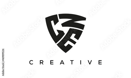 CEN letters logo, security Shield logo vector