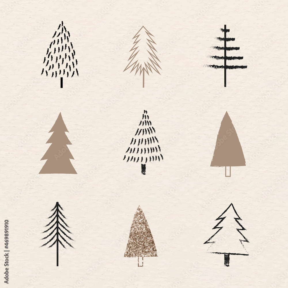 Christmas elements doodle pattern vector Christmas elements doodle pattern vector