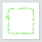 Postcard template with green twigs with leaves, which are placed behind a white translucent square. To celebrate February 14, Valentine's Day or March 8. Wallpaper, flyers, invitations, posters.
