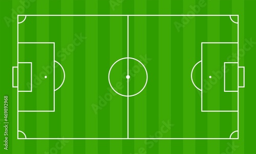 Football and soccer field vector illustrations. Green grass soccer field background isolated.