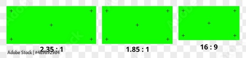 Vector illustration of green screen background. VFX motion tracking markers. Abstract concept video footage replacement tracking markers element.