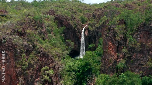 Drone shot of Tolmer Falls, Litchfield National Park, Australia photo