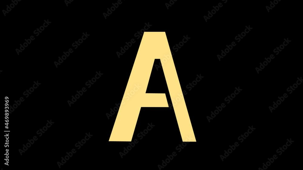 animation colored big letter A is thin and thick. cyclical animation colored big letter A is thin and thick. cyclical