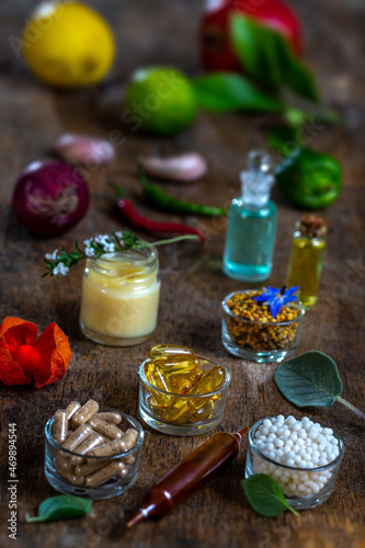 Fototapeta Naklejka Na Ścianę i Meble -  Food supplements -Alternative medicine-generic image of alternative medicine