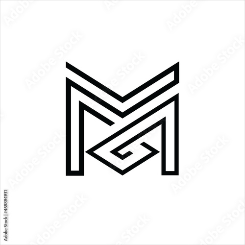initials m g logo vector template line