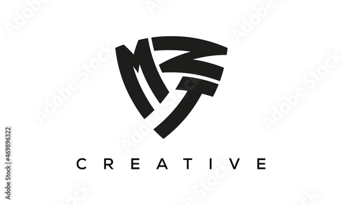 MTN letters logo, security Shield logo vector	
