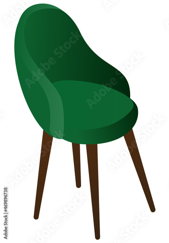 Green chair for interior vector illustration / зеленый стул для любого интерьера, векторная иллюстрация 