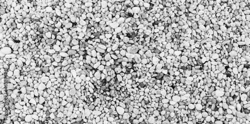 Obraz na plátně Panorama of White pebbles floor pattern and background seamless