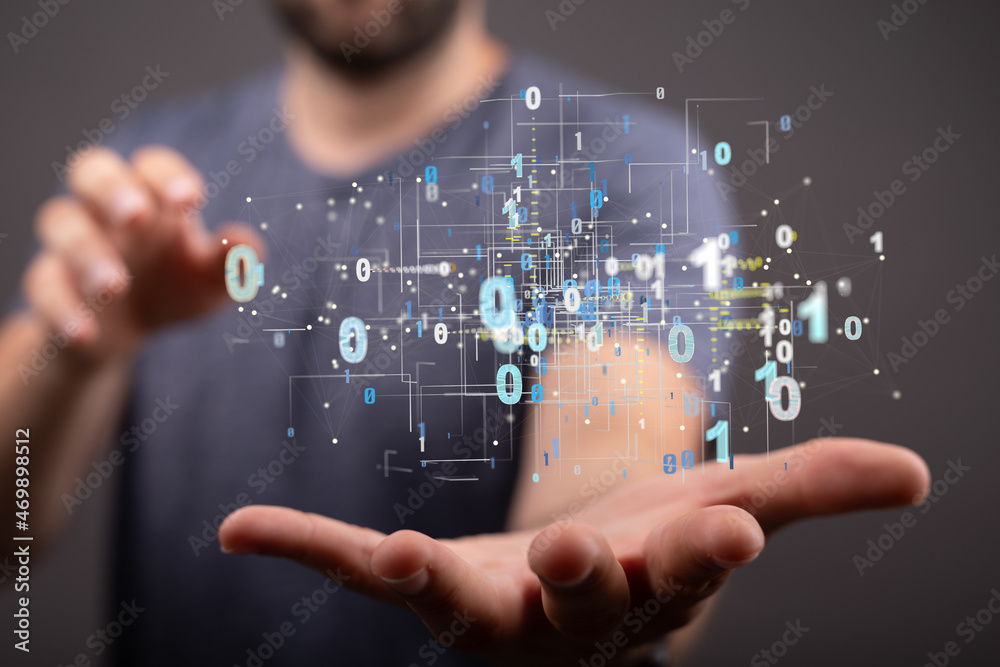 Technology background. Big data concept. Binary Technology background. Big data concept. Binary