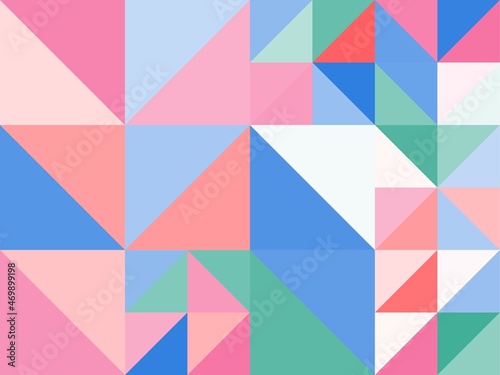 Minimal simple mosaic geometric colorful artistic background wallpaper design pattern