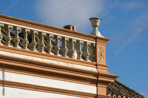 Portuguese houses with typical roof in picturesque Tavira, Algarve, Portugal