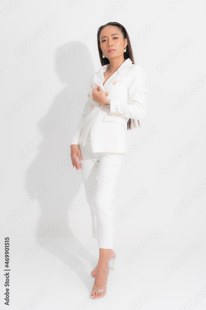Portrait business woman on white background Portrait business woman on white background