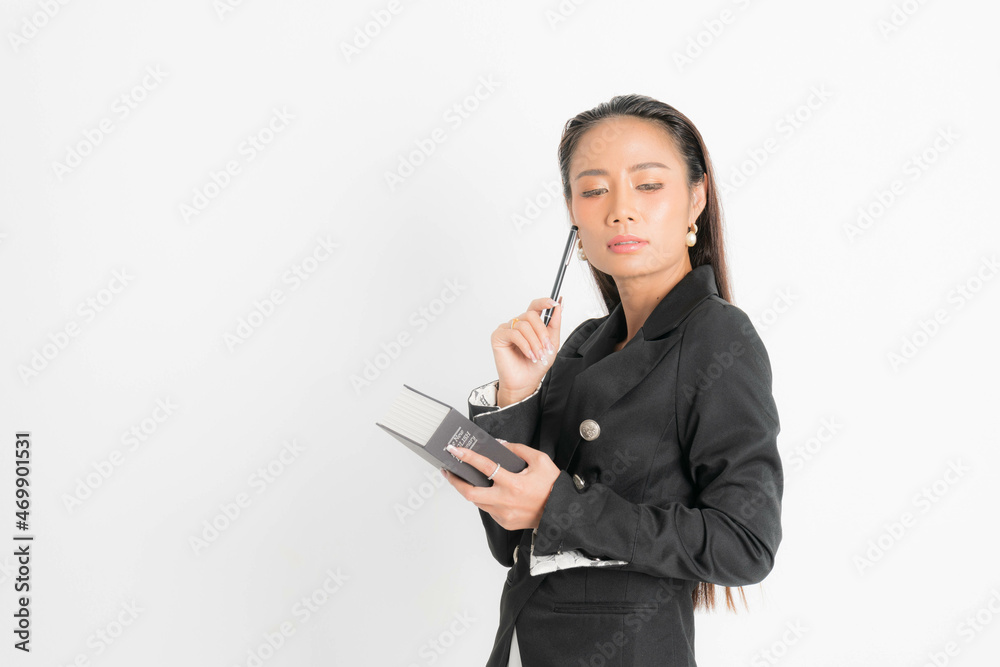 Portrait business woman on white background Portrait business woman on white background