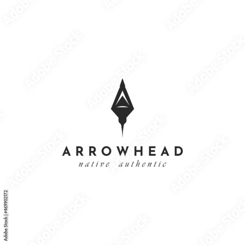 Native american arrowhead logo hunt vector illustration design