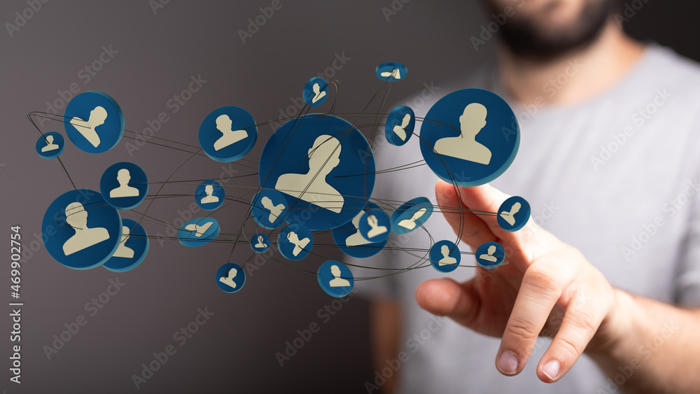 videoconference group of people talking in social network videoconference group of people talking in social network