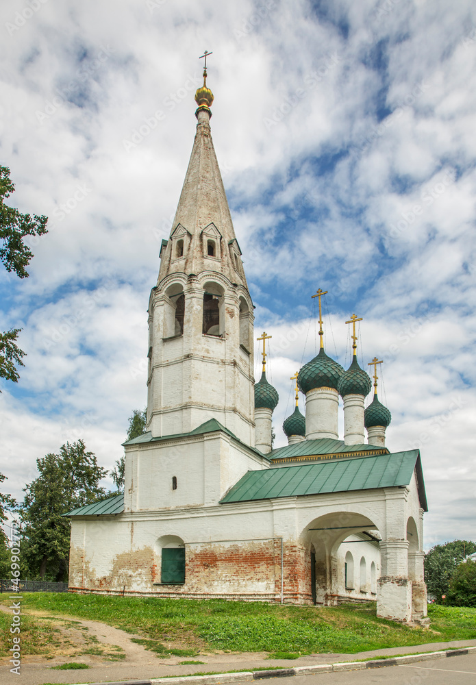 Church of St. Nicholas Wonderworker in Chopped city at Kotoroslnaya (Kotorosl) embankment in Yaroslavl. Russia