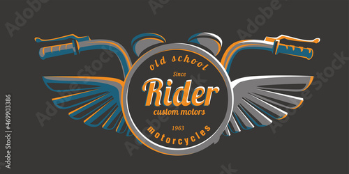 motorbike emblems and label template, retro motorcycle emblem stylized symbol