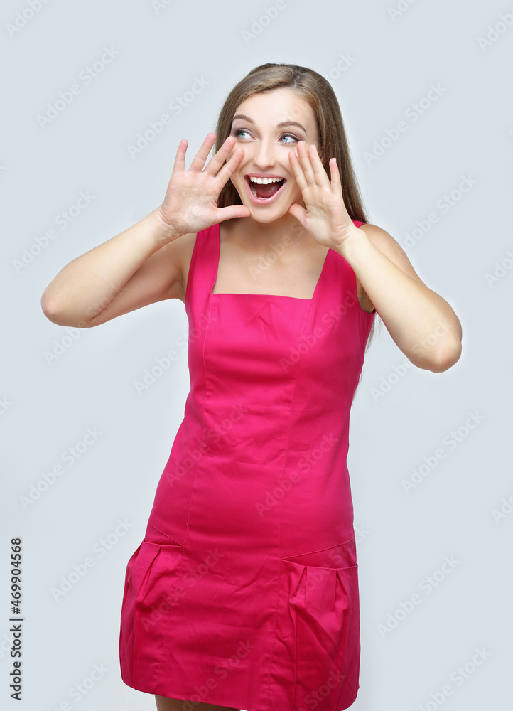 Portrait of beautiful girl screaming at the camera Portrait of beautiful girl screaming at the camera