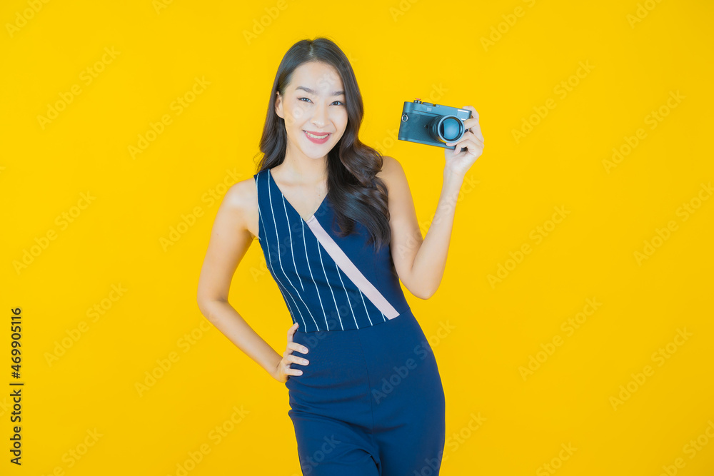 Portrait beautiful young asian woman use camera Portrait beautiful young asian woman use camera
