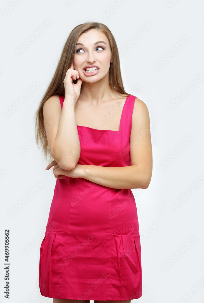 angry young woman grimacing and gesturing, girl clenching her teeth angry young woman grimacing and gesturing, girl clenching her teeth