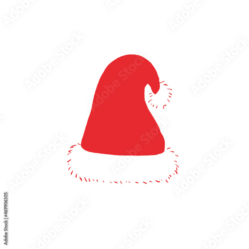 Hand drawn simple minimalist cozy Santa Claus hat