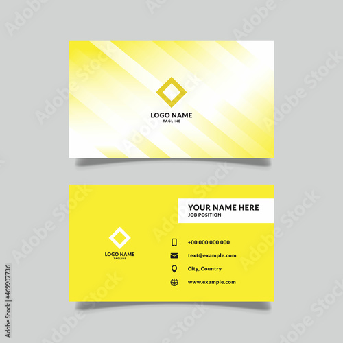 modern business card with gradation style, yellow color, vector design graphic photo