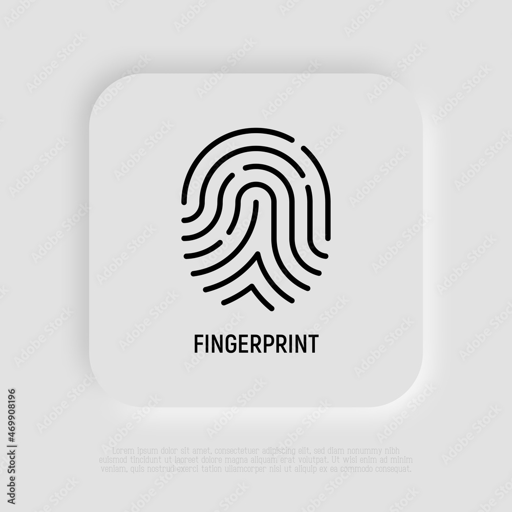 Fingerprint thin line icon. Modern vector illustration. Fingerprint thin line icon. Modern vector illustration.