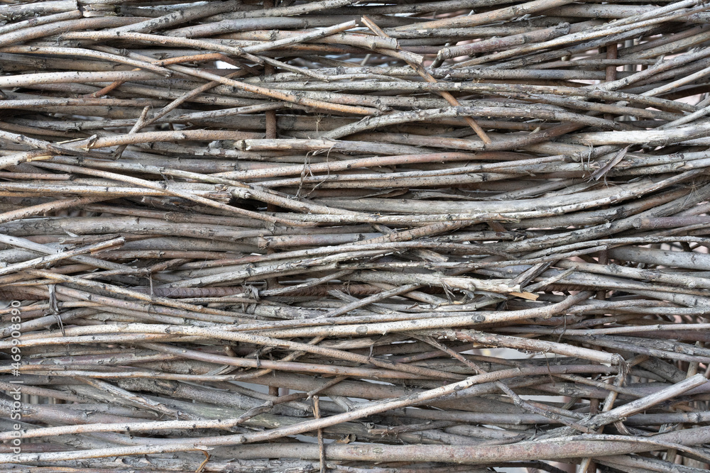 Photo of intertwined brown thin long tree roots for fence. Abstract and natural background Photo of intertwined brown thin long tree roots for fence. Abstract and natural background