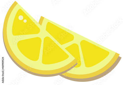 vector illustration of a slice of  yellow lemon / долька лимона, векторная иллюстрация