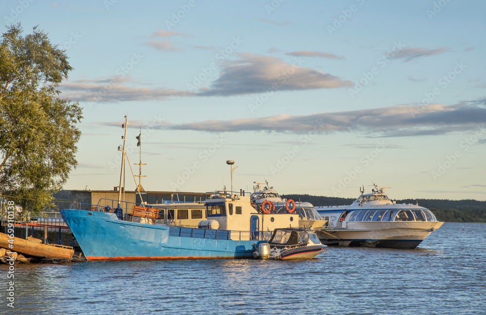 Port in Sortavala (former Serdobol). Republic of Karelia. Russia