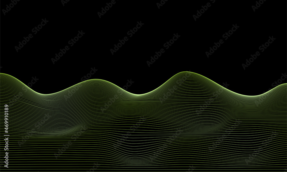 Green spectrum waves for background music and audio Green spectrum waves for background music and audio