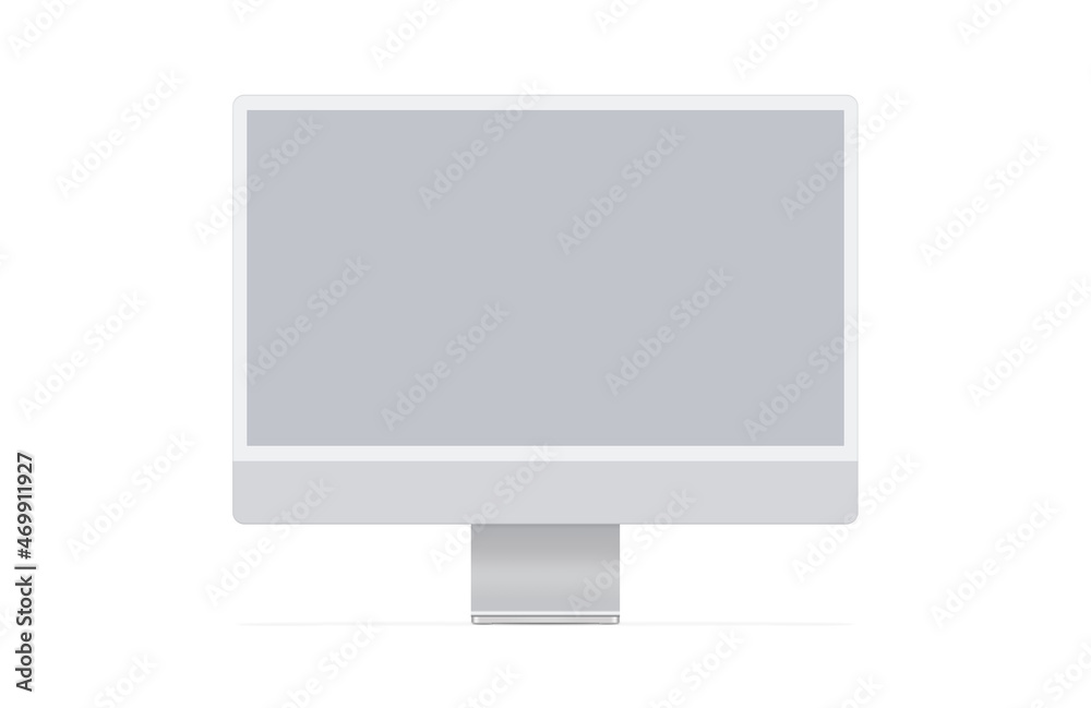 New blank desktop computer display on white background. Modern blank flat monitor screen. Front view. New blank desktop computer display on white background. Modern blank flat monitor screen. Front view.