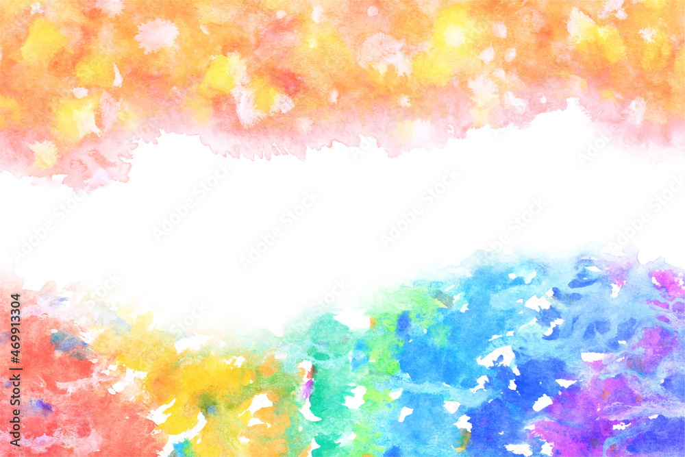 Fototapeta 空 雲 虹 水彩 ベクター 背景 Naklejamy Com