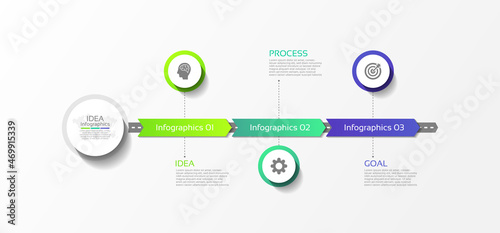 Presentation business infographic template circle with 3 step