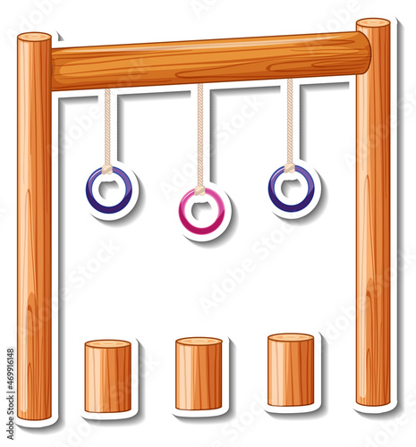 Playground hanging sticker on white background