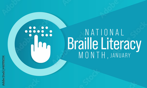 National Braille literacy month is observed every year in January. Vector illustration