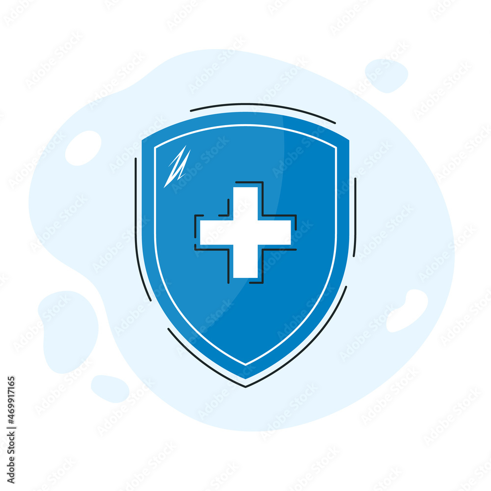 Obraz premium Immune shield concept in flat style, vector