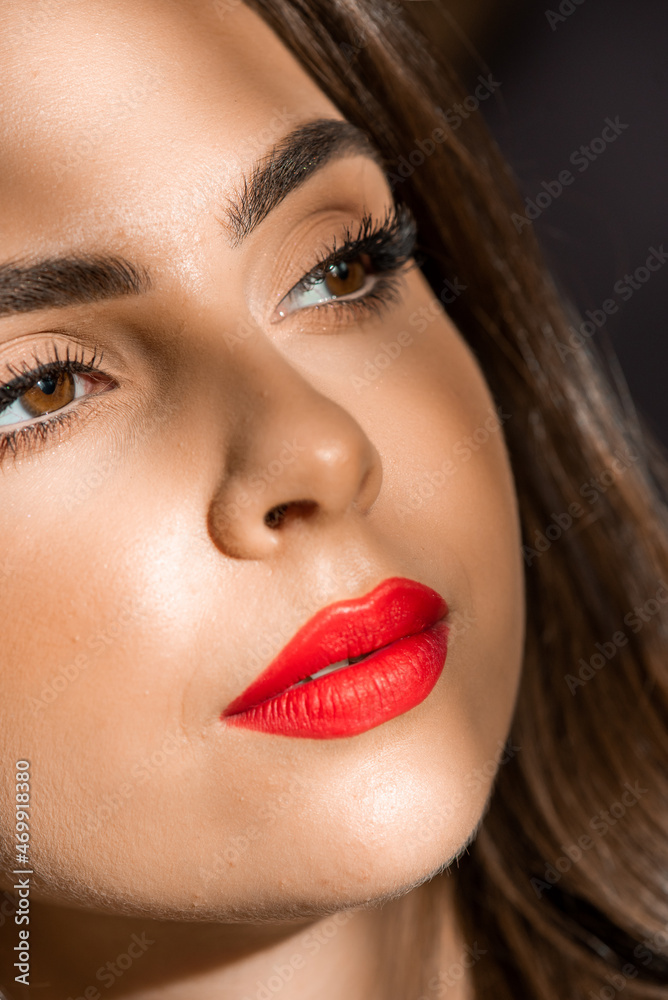 Smiling portrait of beautiful atractive fashion young woman. Smiling portrait of beautiful atractive fashion young woman.