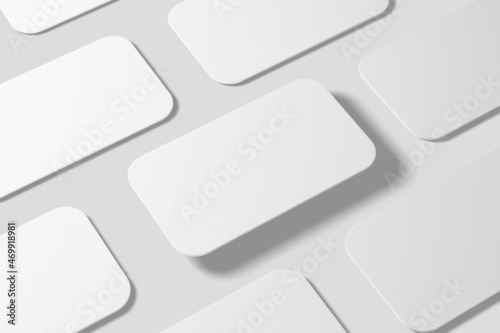 Round Corner Business Card White Blank Mockup