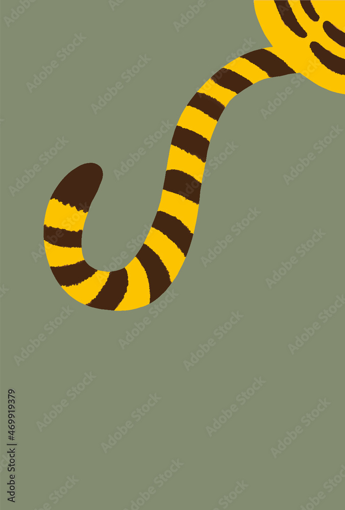 かわいい動物のしっぽ トラやネコのしましまの尾と背中 22年の干支 虎の素材 黄色 Stock Vector Adobe Stock