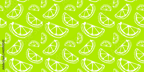 lemon lime - vector seamless pattern. citrus - color illustration