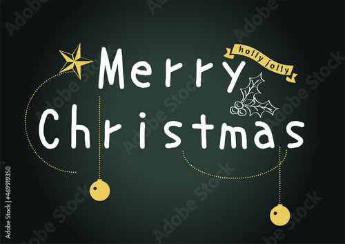 Two colors, white and gold. fun black and white Merry Christmas logo mark. label.