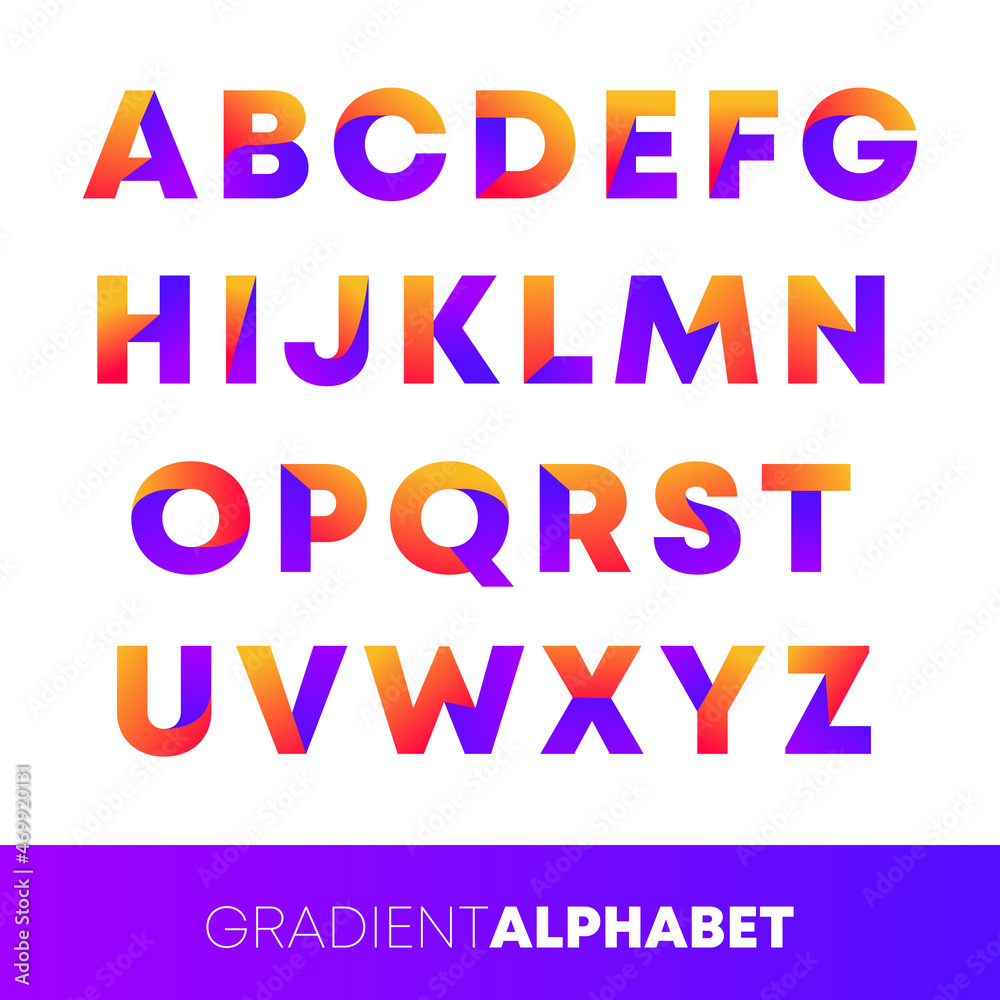 Gradient Alphabet Letters Set Pack