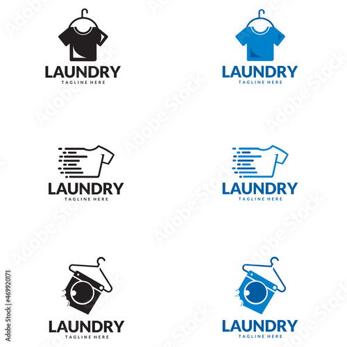 Laundry Logo. Template Design Vector for laundry business in creative silhouette shape isolate vector illustration.
