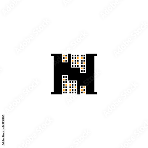 Letter N combination with city. Company logo design.
